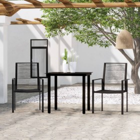 Juego de comedor de jardín 3 piezas negro de vidaXL, Conjuntos de jardín - Ref: Foro24-3099197, Precio: 160,99 €, Descuento: %