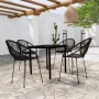 Juego de comedor de jardín 5 piezas negro de vidaXL, Conjuntos de jardín - Ref: Foro24-3099126, Precio: 448,16 €, Descuento: %