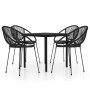 Juego de comedor de jardín 5 piezas negro de vidaXL, Conjuntos de jardín - Ref: Foro24-3099126, Precio: 448,16 €, Descuento: %