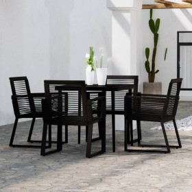 Juego de comedor de jardín 5 piezas negro de vidaXL, Conjuntos de jardín - Ref: Foro24-3099156, Precio: 360,99 €, Descuento: %