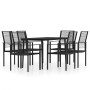 Juego de comedor para jardín 7 piezas negro de vidaXL, Conjuntos de jardín - Ref: Foro24-3099206, Precio: 377,13 €, Descuento: %