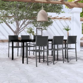 Juego de comedor para jardín 7 piezas negro de vidaXL, Conjuntos de jardín - Ref: Foro24-3099267, Precio: 542,99 €, Descuento: %