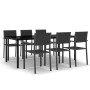 Juego de comedor para jardín 7 piezas negro de vidaXL, Conjuntos de jardín - Ref: Foro24-3099267, Precio: 543,81 €, Descuento: %