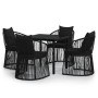 5-piece garden dining set with black cushions by vidaXL, Garden sets - Ref: Foro24-3099186, Price: 677,08 €, Discount: %