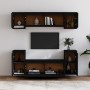 TV furniture set, 6 pieces made of solid black pine wood by vidaXL, TV Furniture - Ref: Foro24-3100193, Price: 279,76 €, Disc...