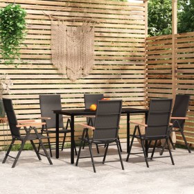 7-piece black garden dining set by vidaXL, Garden sets - Ref: Foro24-3099116, Price: 483,99 €, Discount: %