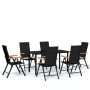 Juego de comedor para jardín 7 piezas negro de vidaXL, Conjuntos de jardín - Ref: Foro24-3099116, Precio: 537,05 €, Descuento: %