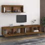 TV furniture 3 pieces solid honey brown pine wood by vidaXL, TV Furniture - Ref: Foro24-3100142, Price: 190,99 €, Discount: %