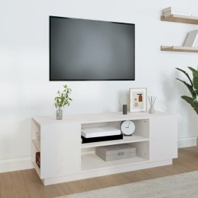 Mueble de TV madera maciza de pino blanco 110x35x40,5 cm de vidaXL, Muebles TV - Ref: Foro24-814410, Precio: 67,99 €, Descuen...