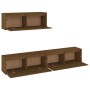 TV furniture 3 pieces solid honey brown pine wood by vidaXL, TV Furniture - Ref: Foro24-3100142, Price: 190,99 €, Discount: %