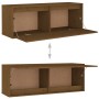 TV furniture 3 pieces solid honey brown pine wood by vidaXL, TV Furniture - Ref: Foro24-3100142, Price: 190,99 €, Discount: %