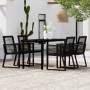 Juego de comedor de jardín 5 piezas negro de vidaXL, Conjuntos de jardín - Ref: Foro24-3099151, Precio: 393,67 €, Descuento: %