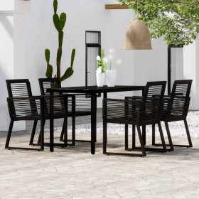 Juego de comedor de jardín 5 piezas negro de vidaXL, Conjuntos de jardín - Ref: Foro24-3099151, Precio: 377,99 €, Descuento: %