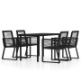 Juego de comedor de jardín 5 piezas negro de vidaXL, Conjuntos de jardín - Ref: Foro24-3099151, Precio: 393,67 €, Descuento: %