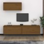 TV furniture 3 pieces solid honey brown pine wood by vidaXL, TV Furniture - Ref: Foro24-3100137, Price: 149,99 €, Discount: %