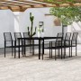 Juego de comedor de jardín 7 piezas negro de vidaXL, Conjuntos de jardín - Ref: Foro24-3099201, Precio: 477,59 €, Descuento: %