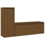 TV furniture 2 pieces solid honey brown pine wood by vidaXL, TV Furniture - Ref: Foro24-3100117, Price: 106,21 €, Discount: %