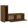 TV furniture 2 pieces solid honey brown pine wood by vidaXL, TV Furniture - Ref: Foro24-3100117, Price: 106,21 €, Discount: %