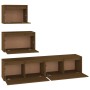 TV furniture 4 pieces solid honey brown pine wood by vidaXL, TV Furniture - Ref: Foro24-3100147, Price: 167,99 €, Discount: %