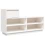 Mueble zapatero de madera maciza de pino blanco 110x34x61 cm de vidaXL, Zapateros y organizadores de calzado - Ref: Foro24-81...