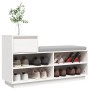 Mueble zapatero de madera maciza de pino blanco 110x34x61 cm de vidaXL, Zapateros y organizadores de calzado - Ref: Foro24-81...