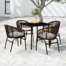 5-piece garden dining set with brown cushions by vidaXL, Garden sets - Ref: Foro24-3099246, Price: 483,35 €, Discount: %