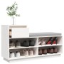 Mueble zapatero de madera maciza de pino blanco 110x34x61 cm de vidaXL, Zapateros y organizadores de calzado - Ref: Foro24-81...