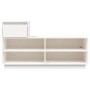 Mueble zapatero de madera maciza de pino blanco 110x34x61 cm de vidaXL, Zapateros y organizadores de calzado - Ref: Foro24-81...