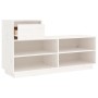 Mueble zapatero de madera maciza de pino blanco 110x34x61 cm de vidaXL, Zapateros y organizadores de calzado - Ref: Foro24-81...