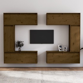 Muebles para TV 6 piezas madera maciza de pino marrón miel de vidaXL, Muebles TV - Ref: Foro24-3100202, Precio: 326,57 €, Des...