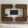 TV furniture 6 pieces solid honey brown pine wood by vidaXL, TV Furniture - Ref: Foro24-3100202, Price: 326,34 €, Discount: %