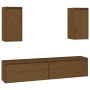 Muebles para TV 4 piezas madera maciza de pino marrón miel de vidaXL, Muebles TV - Ref: Foro24-3100172, Precio: 171,99 €, Des...