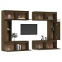 TV furniture 6 pieces solid honey brown pine wood by vidaXL, TV Furniture - Ref: Foro24-3100202, Price: 326,34 €, Discount: %