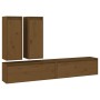 TV furniture 4 pieces solid honey brown pine wood by vidaXL, TV Furniture - Ref: Foro24-3100182, Price: 200,99 €, Discount: %