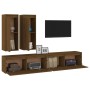 TV furniture 4 pieces solid honey brown pine wood by vidaXL, TV Furniture - Ref: Foro24-3100182, Price: 200,99 €, Discount: %