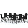 Juego de comedor para jardín 9 piezas negro de vidaXL, Conjuntos de jardín - Ref: Foro24-3099106, Precio: 685,55 €, Descuento: %