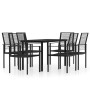 Garden dining set 7 pieces black by vidaXL, Garden sets - Ref: Foro24-3099200, Price: 354,07 €, Discount: %