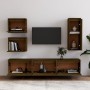 TV furniture set, 6 pieces made of solid pine wood in honey brown color. by vidaXL, TV Furniture - Ref: Foro24-3100187, Price...