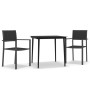 Juego de comedor para jardín 3 piezas negro de vidaXL, Conjuntos de jardín - Ref: Foro24-3099275, Precio: 204,99 €, Descuento: %