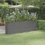 Gray powder coated steel flower bed planter 224x40x68 cm by vidaXL, Pots and planters - Ref: Foro24-318899, Price: 79,19 €, D...