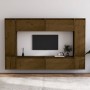 TV furniture 8 pieces solid honey brown pine wood by vidaXL, TV Furniture - Ref: Foro24-3100197, Price: 345,43 €, Discount: %