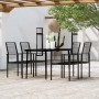 Juego de comedor para jardín 5 piezas negro de vidaXL, Conjuntos de jardín - Ref: Foro24-3099205, Precio: 291,99 €, Descuento: %