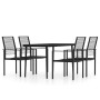 Juego de comedor para jardín 5 piezas negro de vidaXL, Conjuntos de jardín - Ref: Foro24-3099205, Precio: 291,99 €, Descuento: %