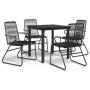 Juego de comedor de jardín 5 piezas ratán PVC negro de vidaXL, Conjuntos de jardín - Ref: Foro24-3099210, Precio: 275,80 €, D...