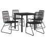 Juego de comedor de jardín 5 piezas ratán PVC negro de vidaXL, Conjuntos de jardín - Ref: Foro24-3099210, Precio: 275,80 €, D...