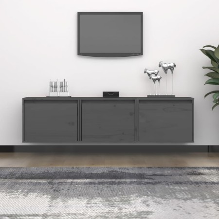 TV-Ständer 3-teilig aus massivem Kiefernholz grau von vidaXL, TV-Möbel - Ref: Foro24-3100126, Preis: 93,32 €, Rabatt: %