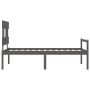 Estructura de cama con cabecero madera maciza gris 90x200 cm de vidaXL, Camas y somieres - Ref: Foro24-3195403, Precio: 105,4...