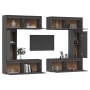 TV furniture set, 6 pieces made of solid gray pine wood by vidaXL, TV Furniture - Ref: Foro24-3100201, Price: 305,53 €, Disco...