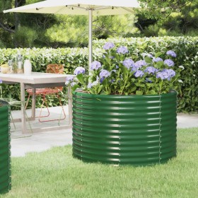 Green powder coated steel flower bed planter 100x100x68 cm by vidaXL, Pots and planters - Ref: Foro24-319053, Price: 77,99 €,...