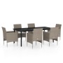 7-piece garden dining set with beige and black cushions by vidaXL, Garden sets - Ref: Foro24-3099297, Price: 607,77 €, Discou...